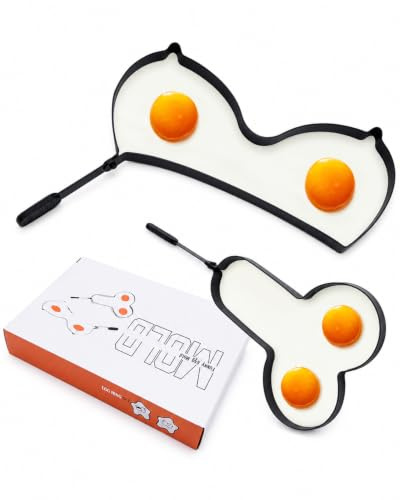 GYCAQAC 2 Piezas Anillo de Huevo de Acero Inoxidable, Molde De Huevo Frito para Panqueques/Molde para Huevos Fritos De Cocina DIY con Mango, para Freír Huevos, Panqueques, Empanadas, Tortillas