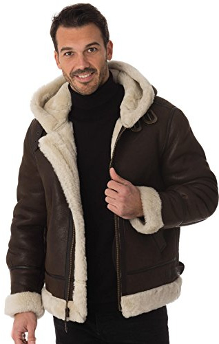 Schott NYC Läderjacka herr, kastanj, L
