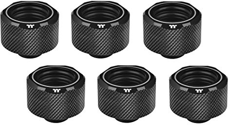 Thermaltake Pacific C-Pro G1/4 PETG OD kompressionsbeslag (16 mm, 6-pack) svart