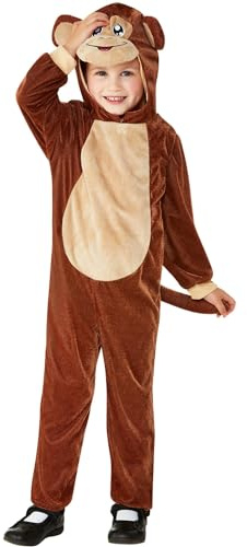 Toddler Monkey Costume, Brown, with Hooded Jumpsuit, (T1)