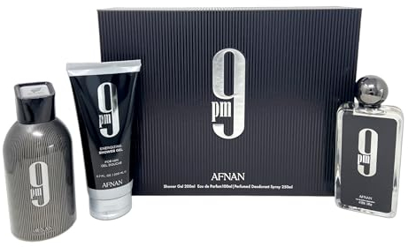 Afnan 9 PM Luxury Perfume Gift Set – Eau De Parfum, Deodorant & Shower Gel