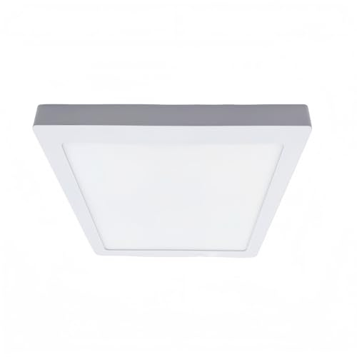 ONSSI LED Plafon de Techo LED 20W 2000lm Blanco Frío 6000k-6500k Cuadrado Superficie Panel LED Iluminacion Para Sala de Estar,Comedor,Dormitorio,Oficina,Tienda Comecial