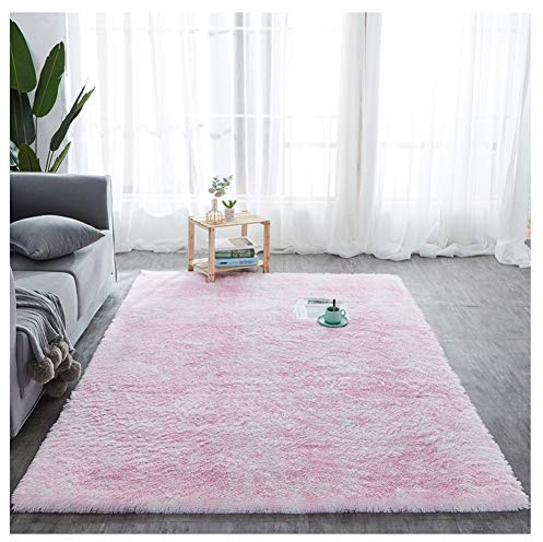GUOCU Hochflor Shaggy Langflor Teppich Flauschiger Teppich Weiß Lammfell Kunstfell Teppiche Lammfellimitat Wollteppich Bettvorleger Sofa Matte Fellimitat Fellteppich Teppiche Wohnzimmer,Rosa,80x120