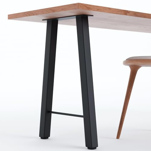 Homtone 2er-Set Schwerlast Metall Tischbeine (H71xW35cm-H-Shape) | Industrielle Stahl Bankbeine Tischfüße für DIY Couchtisch, Sitzbank, Esstisch, Schreibtisch, Schwarz