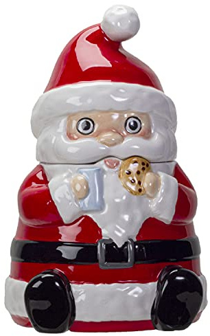Pacific Giftware Tarro de galletas de cerámica de Navidad Santa