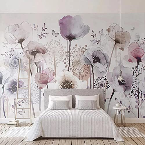 Wallpaper Camera da Letto Carta Parati Adesiva Papavero Fiore Dipinto A Mano Ad Acquerello: Carta da Parati Soggiorno Moderno Pannelli Decorativi Pareti Per Top Cucina La Casa Camera Soggiorno -