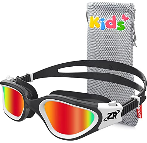 ZIONOR G1MINI - Occhialini da nuoto per bambini, polarizzati/non polarizzati, comodi per bambini, anti nebbia, protezione UV, per ragazze e ragazzi (anni 6-14)