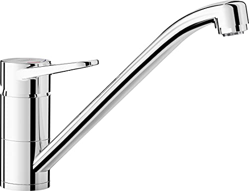BLANCO WEGA II | Kitchen Mixer tap in Chrome | Low-Pressure | Non-Return Valve | Ceramic Cartridge | Assured Water Quality & Water-Saving | [4.8x25.2x18.5 cm]