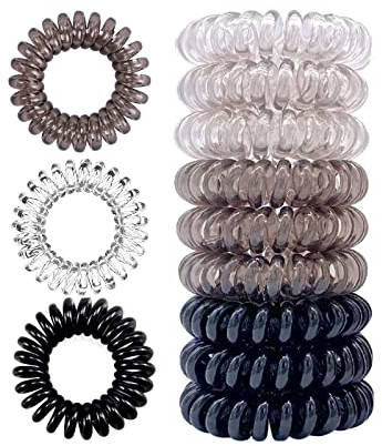 9 Stück Telefonkabel haargummi elastisch Haarband,3 Farben Spirale Telefonkabel groß Anti Spliss Zopfgummi Fitness Haarband Haargummi Spiral klein für Mädchenn und Dame