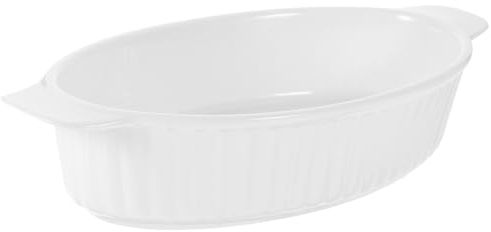 Luxshiny 9.5 Inch White Ceramic Baking Dish - 9.45 X 4.92 Inch White Ceramic Baking Dish with Handles Oven Safe Casserole for Lasagna Pasta and Desserts