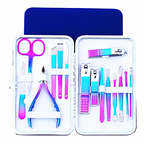 OSXINYIV Maniküre-Set Nagelknipser-Set, 15 Stück Nagelknipser, Maniküre-Set Professionelle Pflege-Sets, Fingernagel-Clip-Set Pediküre-Set für Reisen Maniküre-Set, Nagelpflege-Set für Damen & Herren
