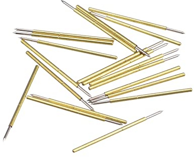 sourcing map 20 Stück Feder Prüfspitze Stift 0.48mm Spitze 0.68mm 16.5mm für Leiterplatten Testkontakt