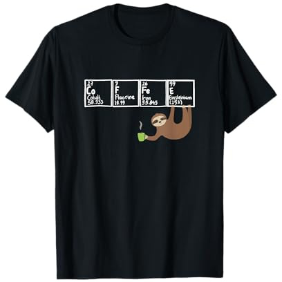 Café Perezoso Tabla periódica química Perezoso Camiseta