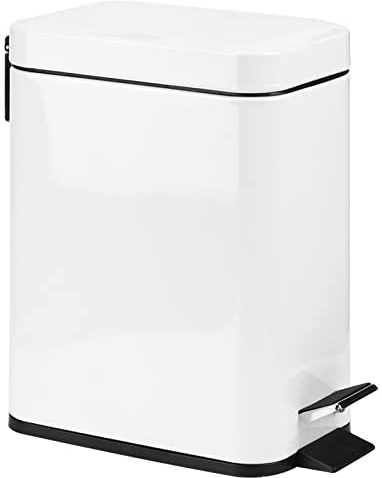 Poubelle Rectangulaire, avec Pédale, 5 Litres en Acier Inoxydable Poubelle de Salle de Bain Petite Poubelle avec Couvercle Poubelle de Bureau Petite Poubelle avec Couvercle Corbeille à Papier en