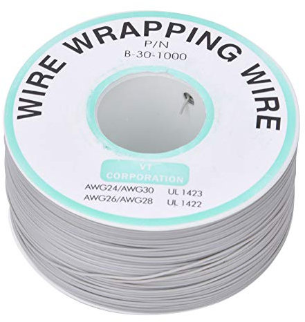 Fil de cuivre étamé, OK Wire Circuit imprimé réparation Wire-Wrapping 30AWG Wrapping Jumper Wire 300m Gris Fil électrique Câble électronique toronné