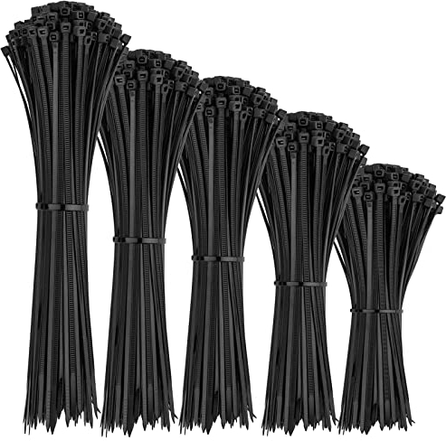 1000 Pièces Collier de Serrage Plastique, D'attaches de Câble Professionnelles, Collier de Serrage Grande Taille, Autobloquant Serre-Câbles Résistant à La Chaleur et Aux UV