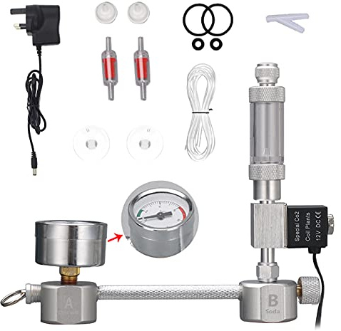 CalmGeek Aquarium DIY CO2 Generator System Kit CO2 Generator System with Solenoid Valve Bubble Counter & Check Carbon Dioxide Reactor Kit for Plants Aquarium