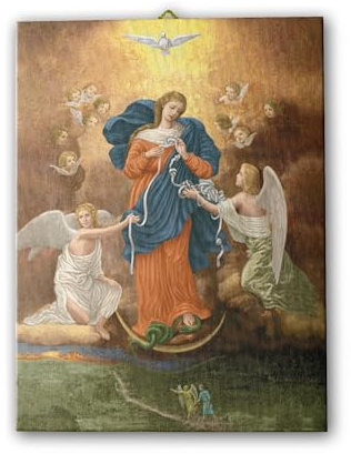 Fratelli Bonella | Leinwand Madonna schmilzt die Knoten 20 x 25 cm | Made in Italy
