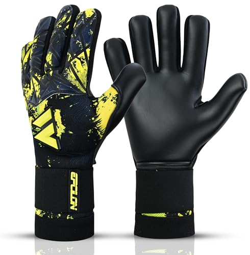 EPCILON Torwarthandschuhe für Kinder und Jugendliche, atmungsaktive & Bequeme Latexschaum-Fußballhandschuhe für Jungen, Mädchen und Junioren (Black, 10)