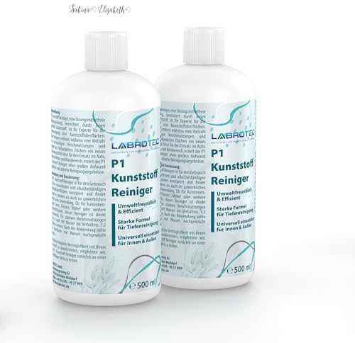LABROTEC P1 Kunststoffreiniger für Fensterrahmen, Auto innen & außen, Sneaker & Böden (500ml) - Kunststoff Reiniger gegen Verschmutzungen - Plastikreiniger für Rolladen, Jalousien & Gartenmöbel