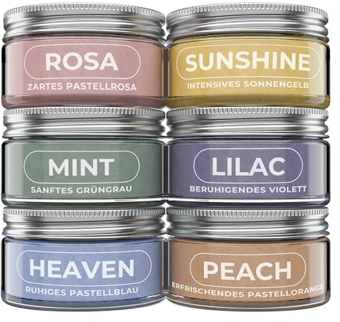 KERACRAFT Powder Compound Tester-Set No. 1-6x50g für buntes Gießpulver zum Selbermachen