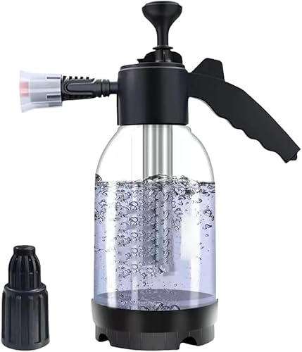 Car Foam Sprayer 2L Hand Pump with 2 Types of Nozzle - Pneumatic Foam Cannon for Car Washing