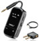 Bluetooth Adapter Flugzeug & TV, SUNITEC Bluetooth Transmitter mit Dual Link, Geringe Latenz, 35H Akku, USB-C, Adapter Aux für Kopfhörer, kabellos Audio Sender