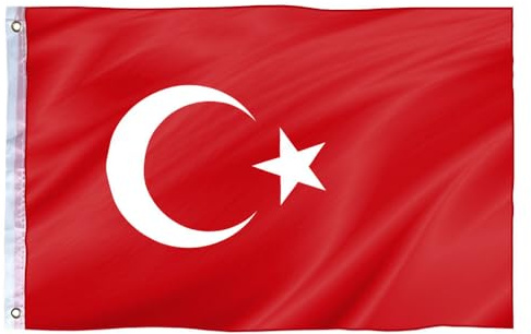 Murago - Türkei XL Fahne ca.180x120 cm mit Metallösen - Türkische Hiss Flagge Ösen große Flaggen Türkiye Bayrak ca. 180x120 cm Turkey
