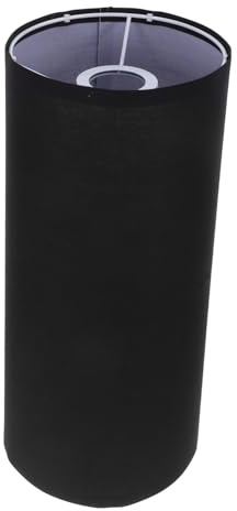 ANDRESLAD Lampenschirm Zylindrisch Schwarz Aus Stoff Lampenschirm Zylinder 40 Cm Für Stehlampen E27 Abnehmbar Für Wohnzimmer Büro Und Zuhause