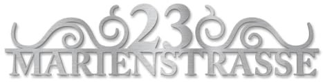 Metzler Hausnummer Edelstahl Gebürstet, individueller Schriftzug Edelstahl, Hausnummernschild, Wunschstraßenname und Hausnummer, 3D-Effekt & Wetterfest, Made in Germany, Länge: 380 mm