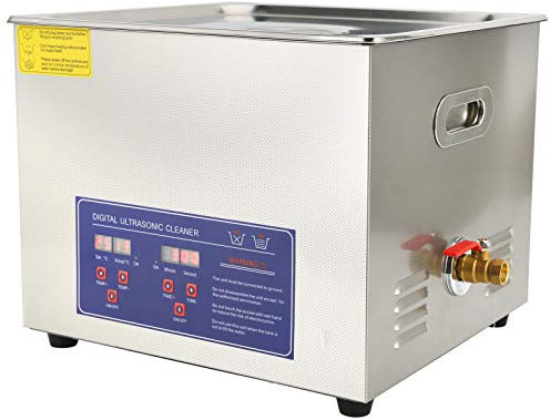 Ultrasonic Cleaner Digital 15L Ultra Sonic Cleaning Bath PS‑60A Heater Timer Strong Quality Cleaning Machine (UK Plug)