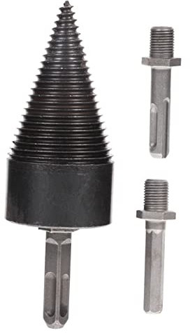 Artibetter Wood Splitter Drill Bit Auger with Adapters High Hardness Firewood Splitting Tool for Oak Hickory Walnut and Sycamore Use