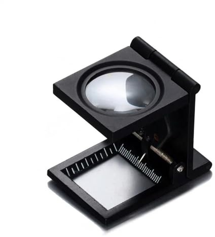 Lab Microscope Accessories Scale Pointer 2 LED Magnifier 10x Foldable Metal Printing Fabric Magnifying Glass Black Textile Loupe Handheld Loupe