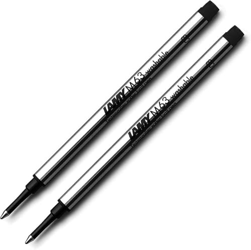 LAMY M 63 Tintenroller-Mine 2er Set 823 aus Metall - Original Ersatzmine für alle Lamy Tintenroller Modelle mit Kappe