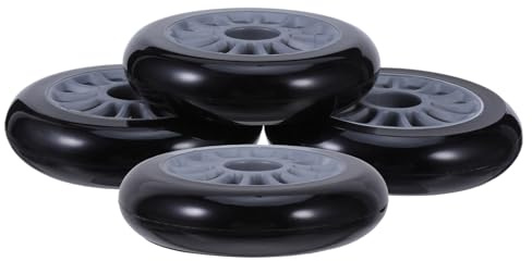 Abaodam 4 Schwarze Ersatzrollen für Skateboard und Roller Langlebige Kunststoffräder für Innen und Außenbereich Geräuscharm Leicht Laufend Kompatibel mit Cruiser und Quad Skates