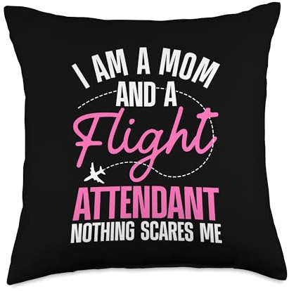 Cool Flight Attendant Design for Mom Women Flight Attendant Throw Pillow