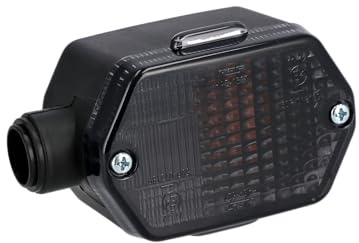 Blinker 6-eckig in Schwarz mit rauchgrauem Glas - Simson S53, S83, SR50, SR