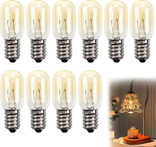 15W E14 Kühlschrank Glühbirne T20 2700K Warmweiß, 10 Stück Set, Kleine E14 Lampe für Kühlschrank Dunstabzugshaube Gefriertruhe Nähmaschine Salzlampe, Ersatz Leuchtmittel für Haushaltsgeräte
