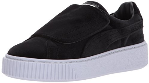 PUMA womens Basket Strap Velvet Rope Wn Platform, Puma Black-puma Black-icelandic Blue, 7.5 US