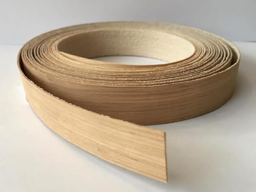 Vale Veneers Ruban adhésif pré-collé pour bordure en bois de chêne 18 mm de large x 5 m