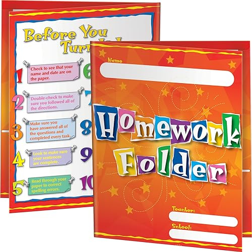 Really Good Stuff Homework Folders, Set of 12, 9½ by 12 Each, with Pockets | Bulk School Supplies, Take Home Organanizer for Students, Classroom Essentials