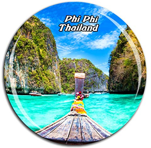Weekino Maya Bay Phi Phi Inseln Thailand Kühlschrankmagnet 3D Kristallglas Tourist City Travel Souvenir Sammlung Geschenk Stark Kühlschrank Aufkleber