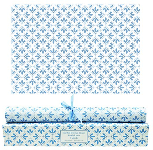 SCENTORINI Linen Scented Drawer Liners, Scent Paper Liners for Drawers, Dresser Shelf, Linen Closet, Perfect for Kitchen, Bathroom, Vanity (6 Sheets)