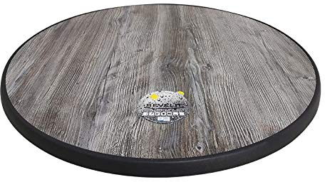 Sevelit Tischplatte im Vintage Pine Design, Pine, Holz, Holzoptik rund, 85cm, wetterfest, schlagfeste Tischkante, Tischplatten ideal als Ersatzteil und zum Nachrüsten