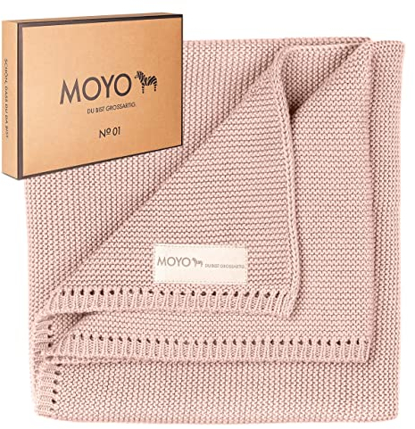 MOYO Babydecke Wilde Rosenblüte I 75x100cm I Atmungsaktive Kuscheldecke aus 100% GOTS-Bio-Baumwolle I Weiche Baby-Bettdecke für Junge & Mädchen I Baumwolldecke Geburt