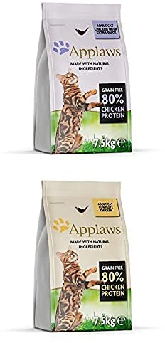 Applaws Katzentrockenfutter mit Hühnchen, 1er Pack (1 x 7.5 kg Packung) & Complete Dry Food, Adult Cat, Grain Free Chicken with Extra Duck, 7.5kg (Pack of 1)