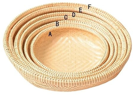 MYLPDZSW HHF Paniers et Boîte 6 Pieces/Set Bamboo Woven Basket, Fruit and Vegetable Storage Basket, Dustpan Bamboo Handmade Product, Round No Hole Bread Basket Vêtements Stockage