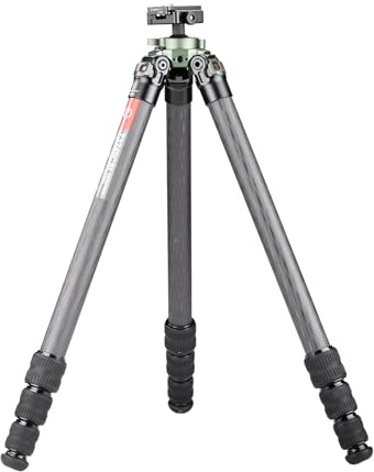 SUNWYAFOTO T3240CSL - Tubo de 32 mm, 4 secciones, trípode de caza de 62 pulgadas para soporte de rifle de tiro, fibra de carbono