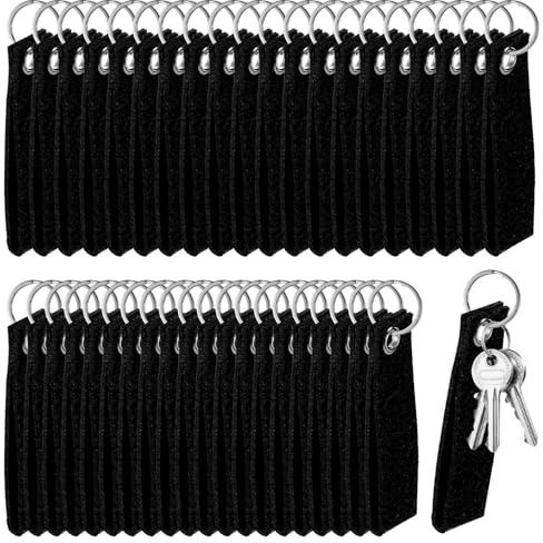 Nuenen 40 Stück Filz Schlüsselanhänger Schlüsselring mit Filzanhänger 13 x 3 cm Filz Schlüsselbänder für Basteln DIY Auto Schlüssel Geschenk Schule Wohnung Büro