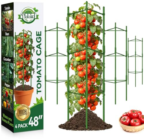 Tomaten Rankhilfe 4 Stück,120cm Verstellbarer Tomatenturm für Gurken